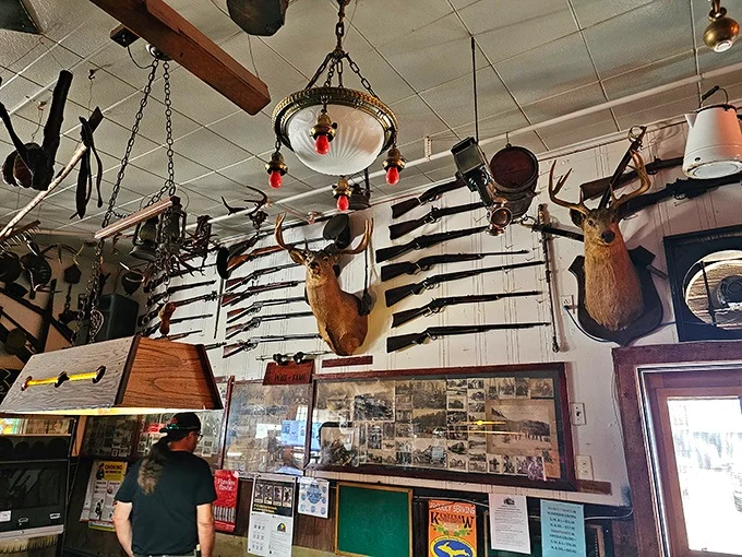 Historic rifles, wildlife mounts and local displays inside Stubb's